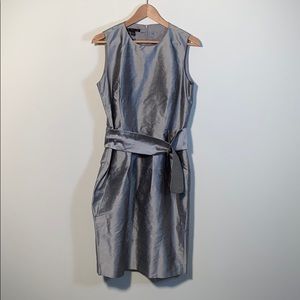 Baia Silver raw silk belted shift dress